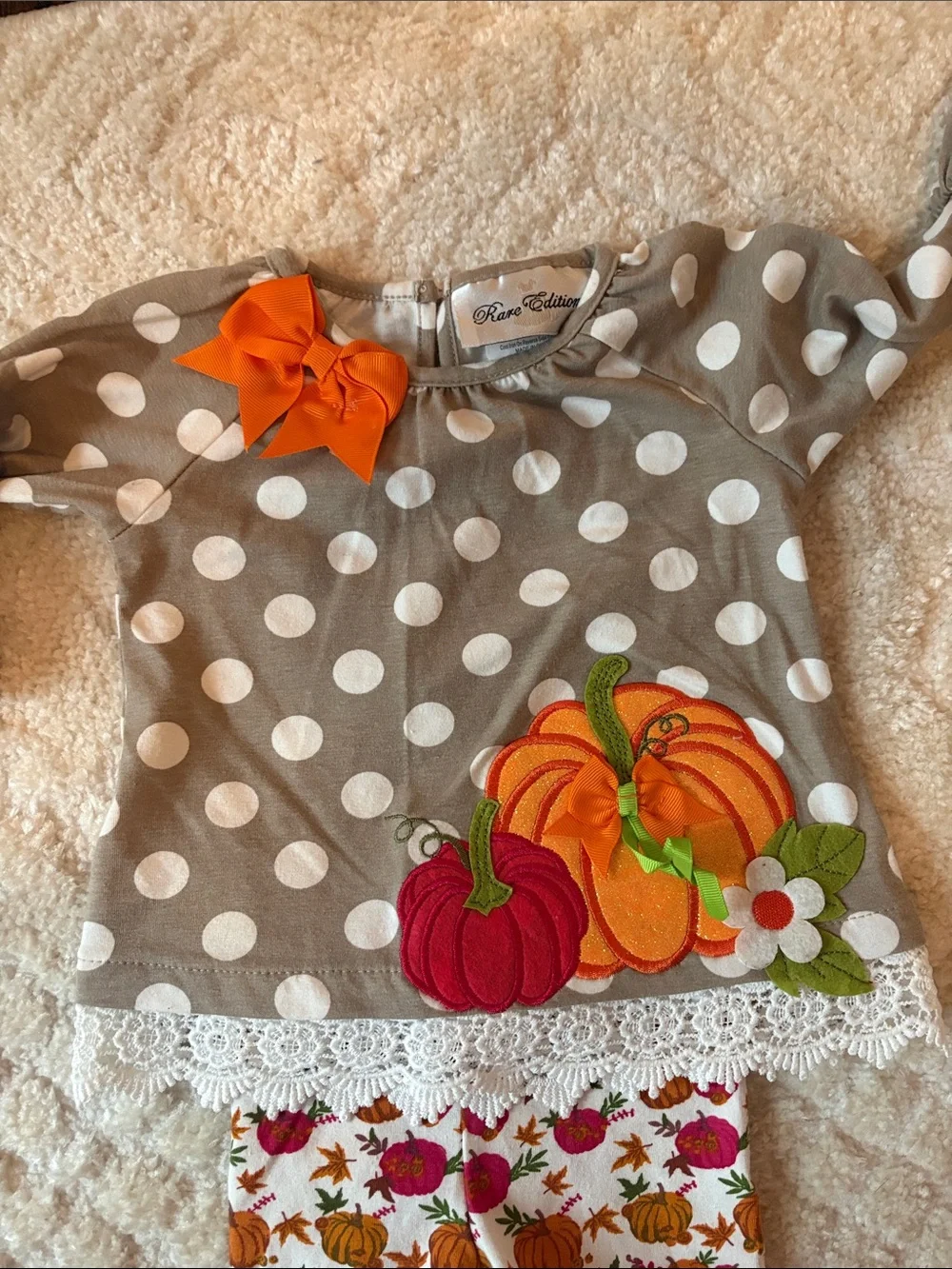 Rare Editions Fall Thanksgiving matching set 6 months never worn